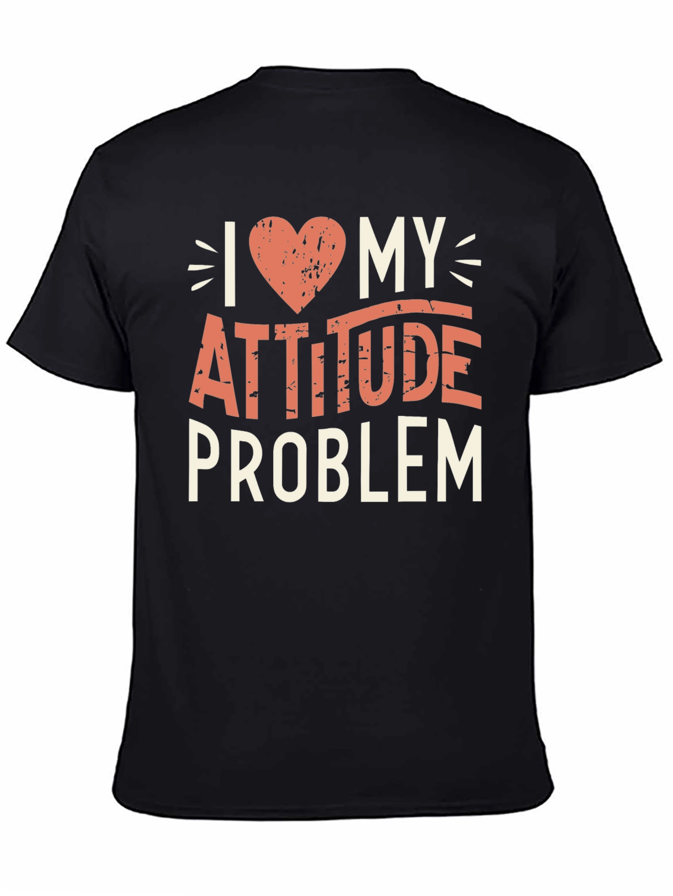 I Heart My Attitude Problem Black Graphic Tee