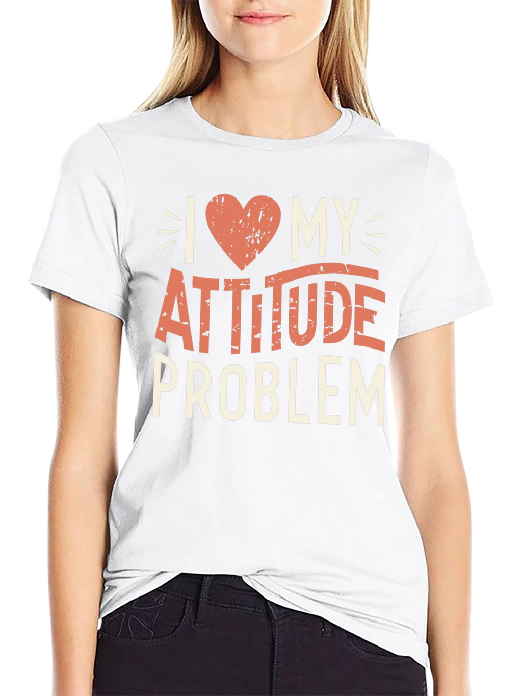 I Heart My Attitude Problem Black Graphic Tee