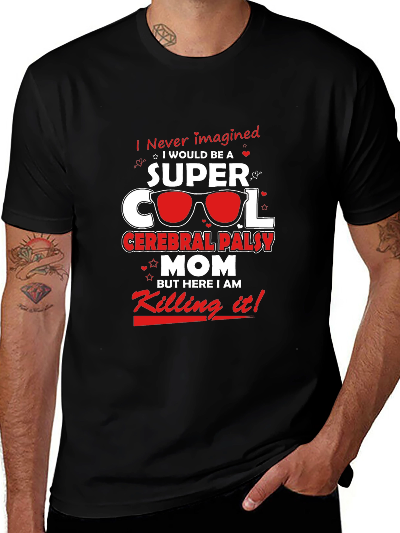 Super Cool Cerebral Palsy Mom Black T-Shirt