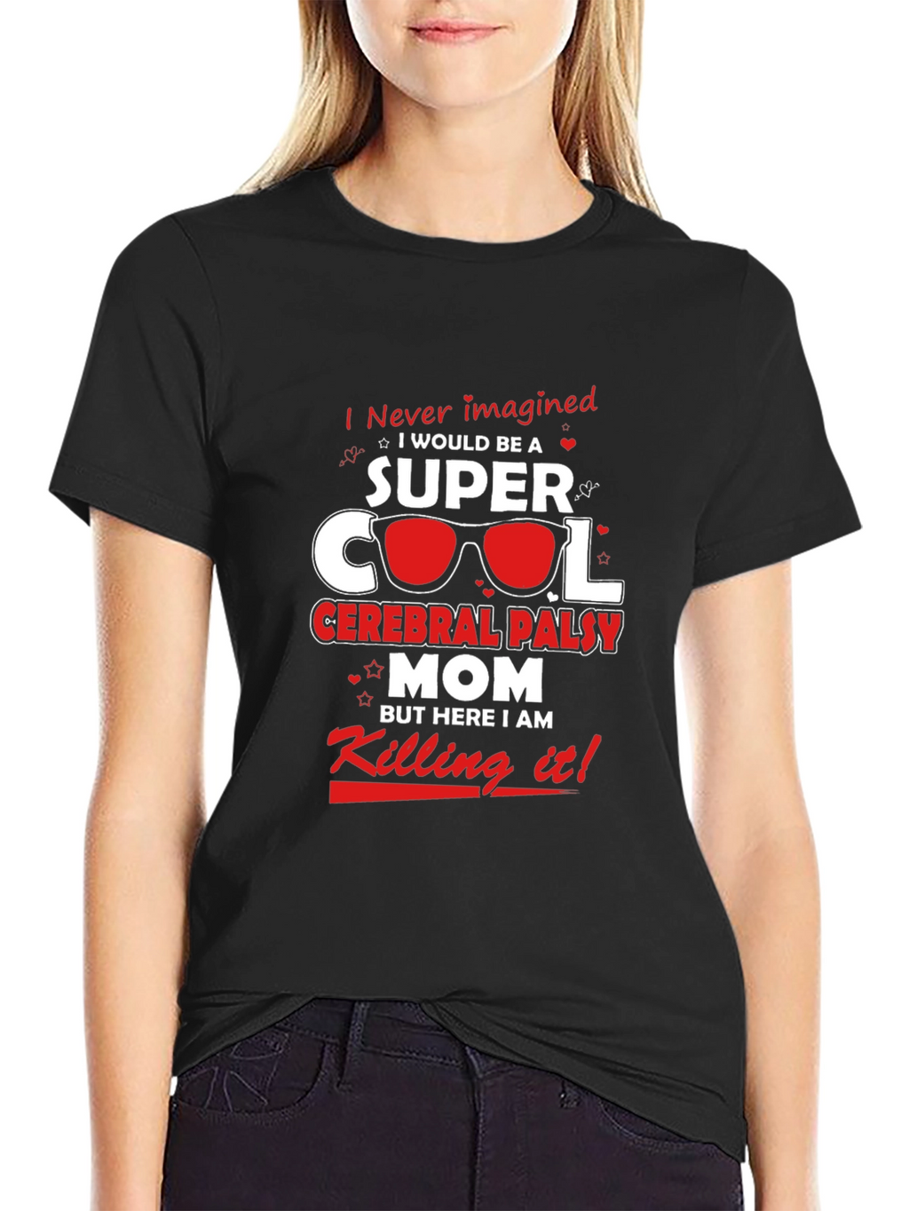 Super Cool Cerebral Palsy Mom Black T-Shirt