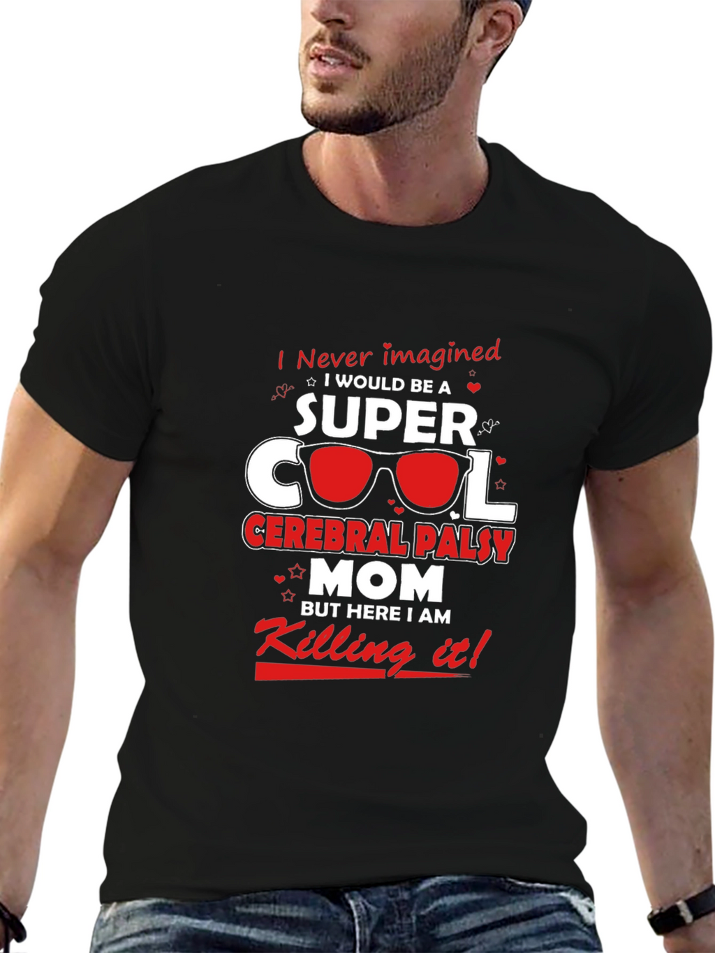 Super Cool Cerebral Palsy Mom Black T-Shirt