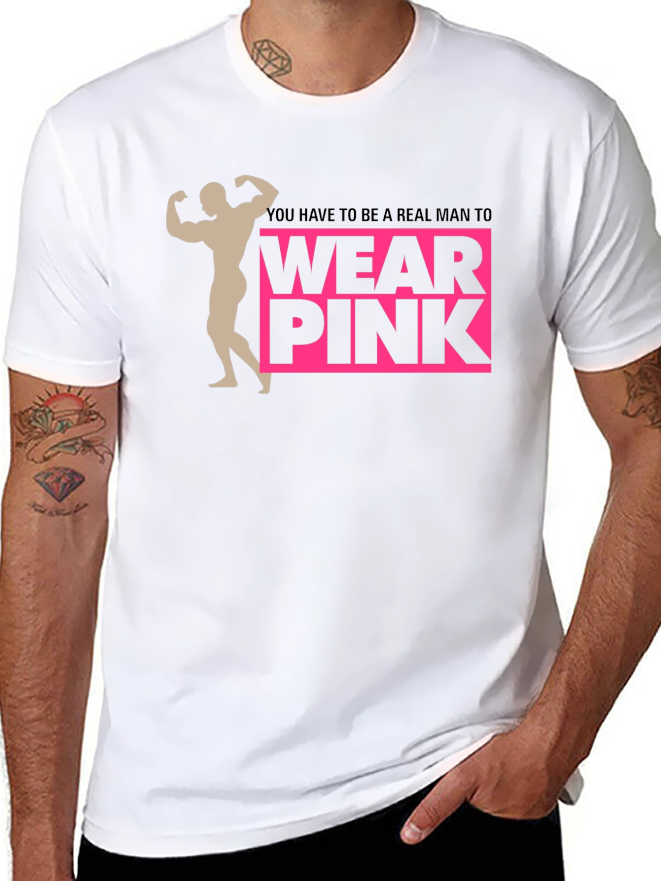 Real Man Wear Pink Graphic Tee