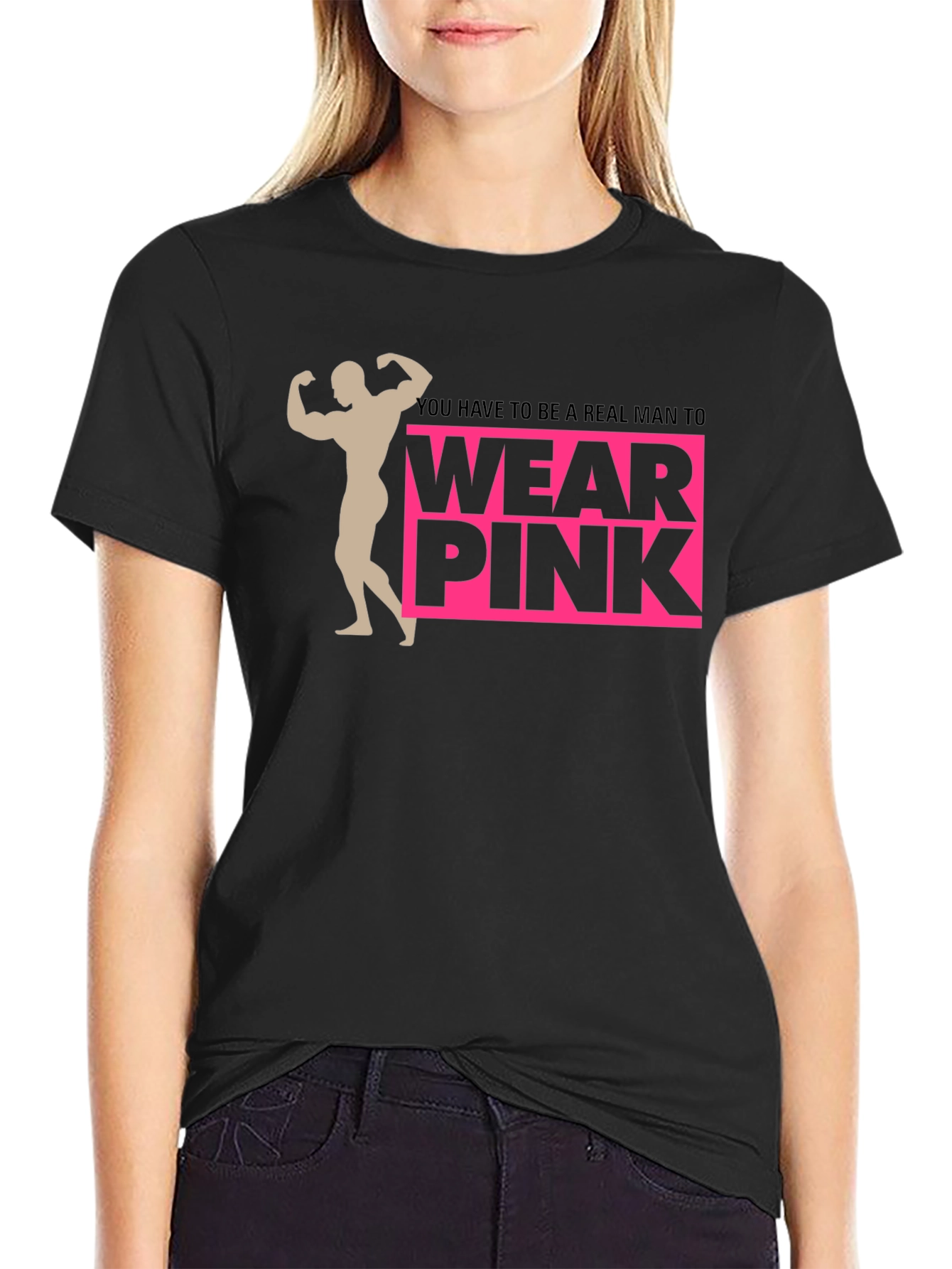 Real Man Wear Pink Graphic Tee