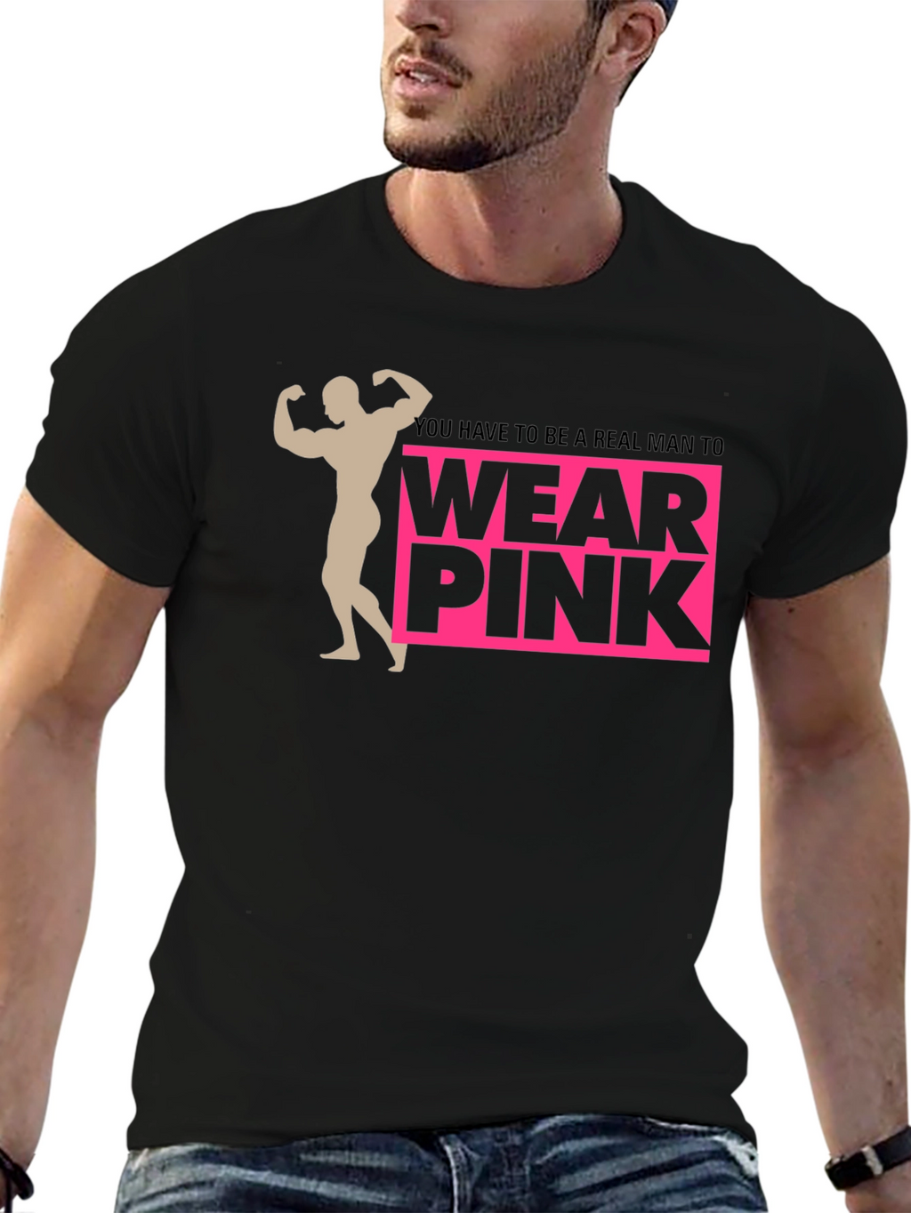 Real Man Wear Pink Graphic Tee
