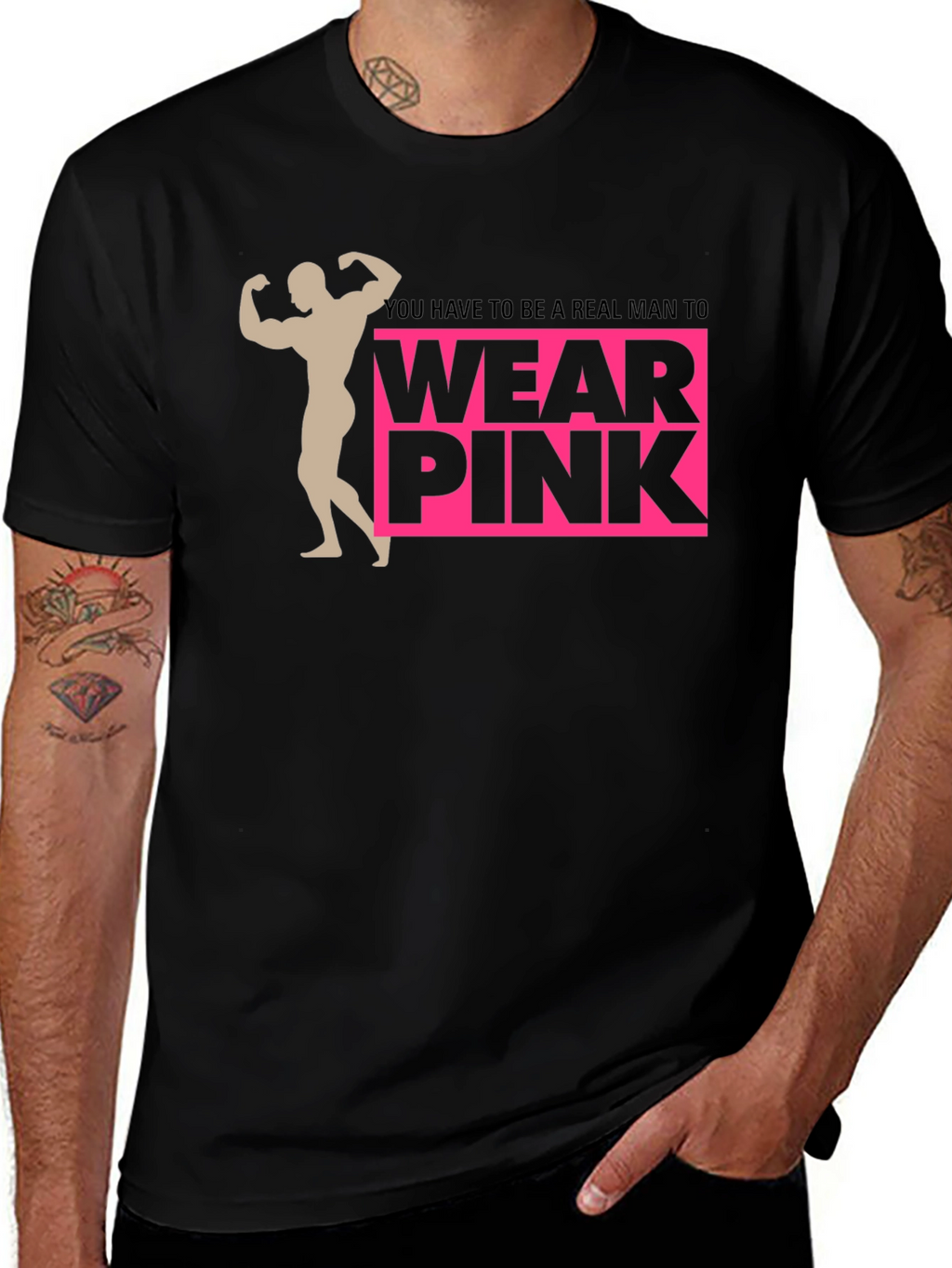 Real Man Wear Pink Graphic Tee
