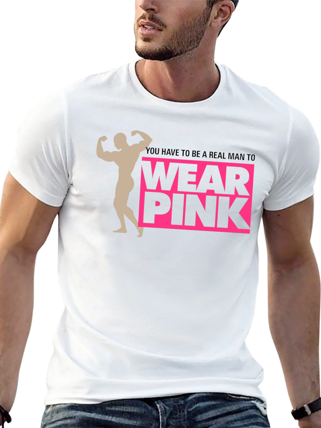 Real Man Wear Pink Graphic Tee