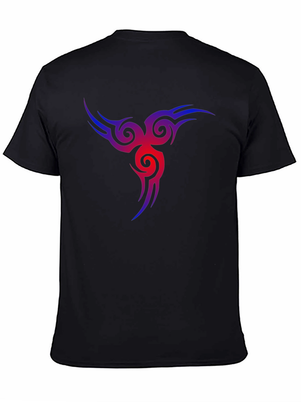 Mens Black T-Shirt with Tribal Vortex Design
