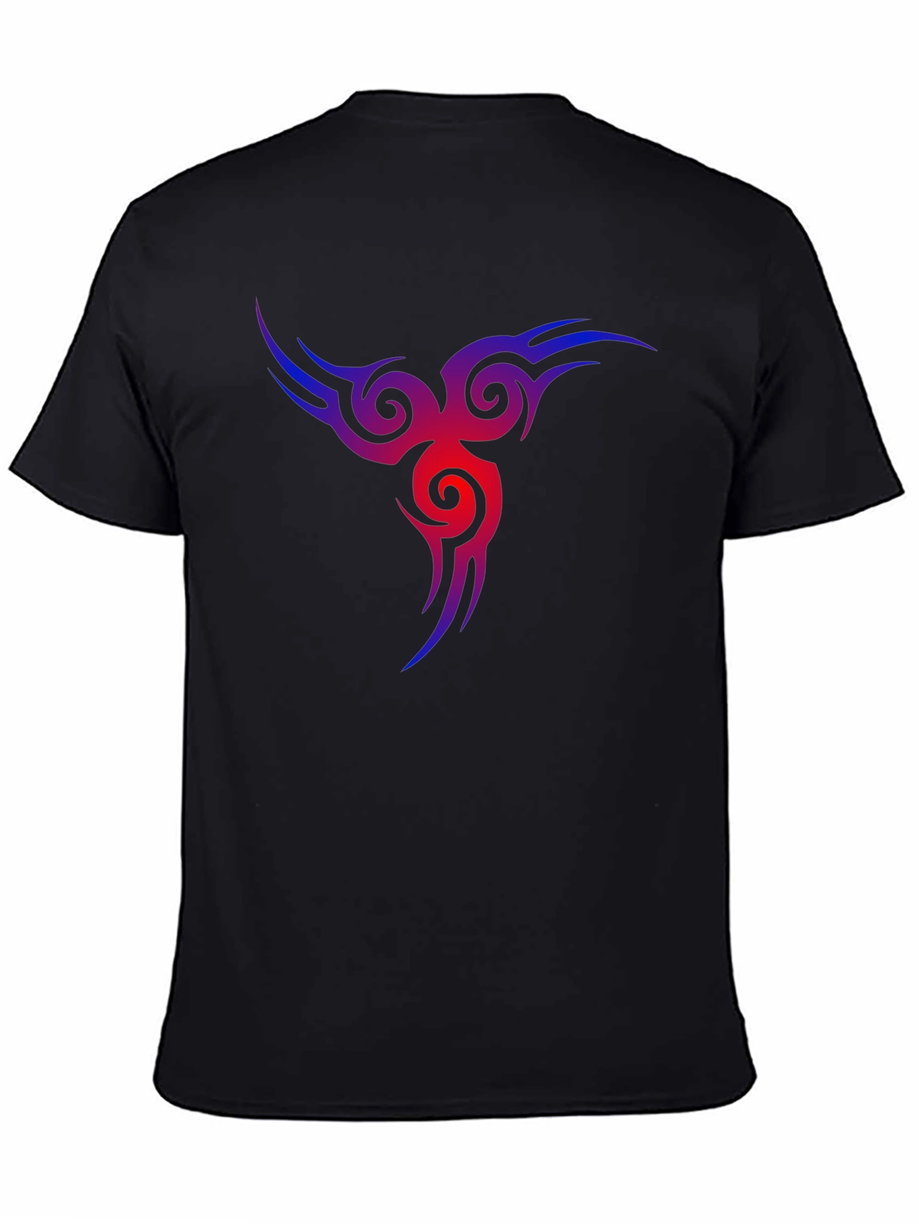 Mens Black T-Shirt with Tribal Vortex Design