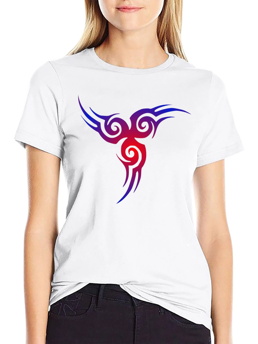 Mens Black T-Shirt with Tribal Vortex Design