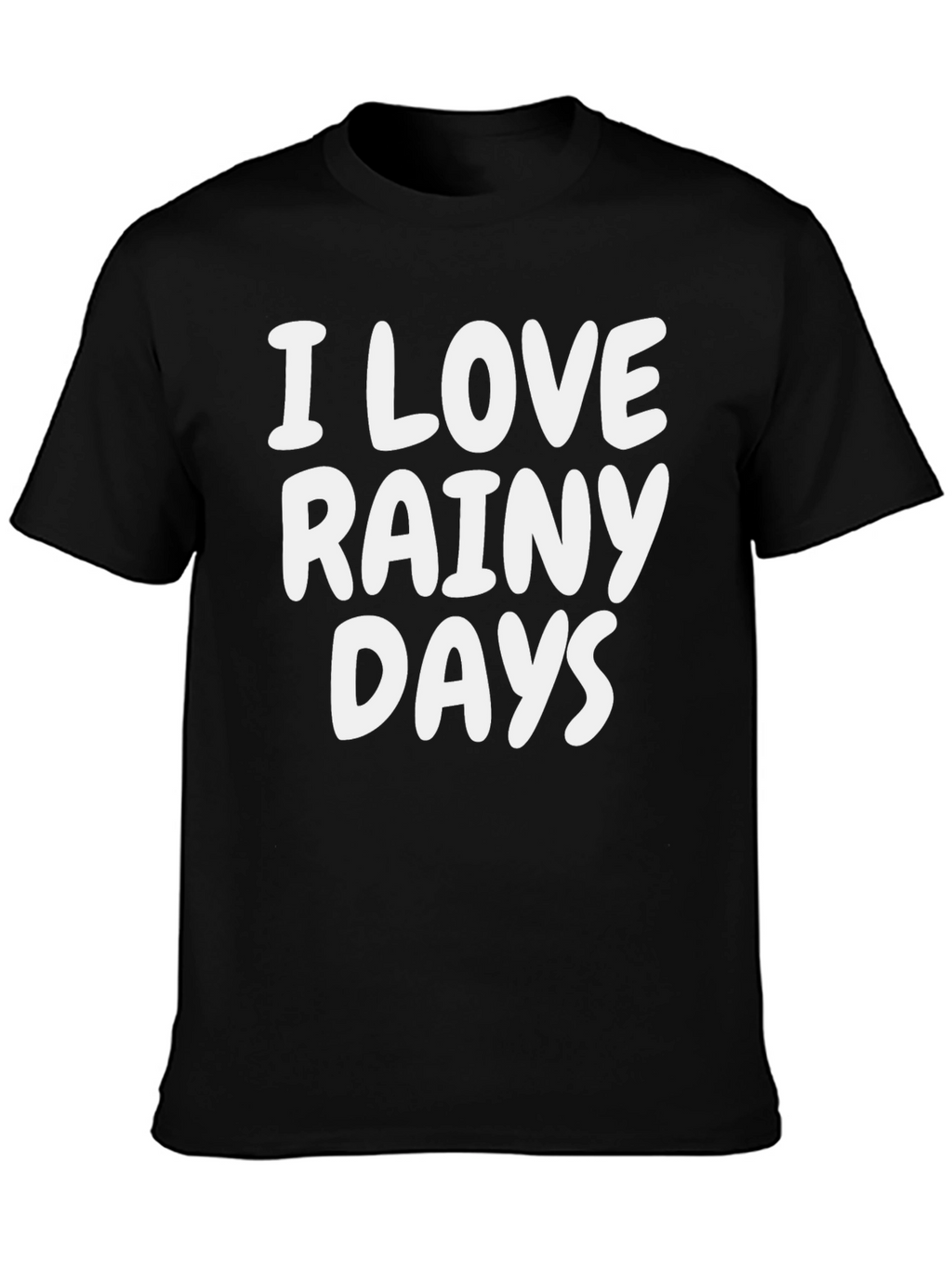 I Love Rainy Days Black T-Shirt