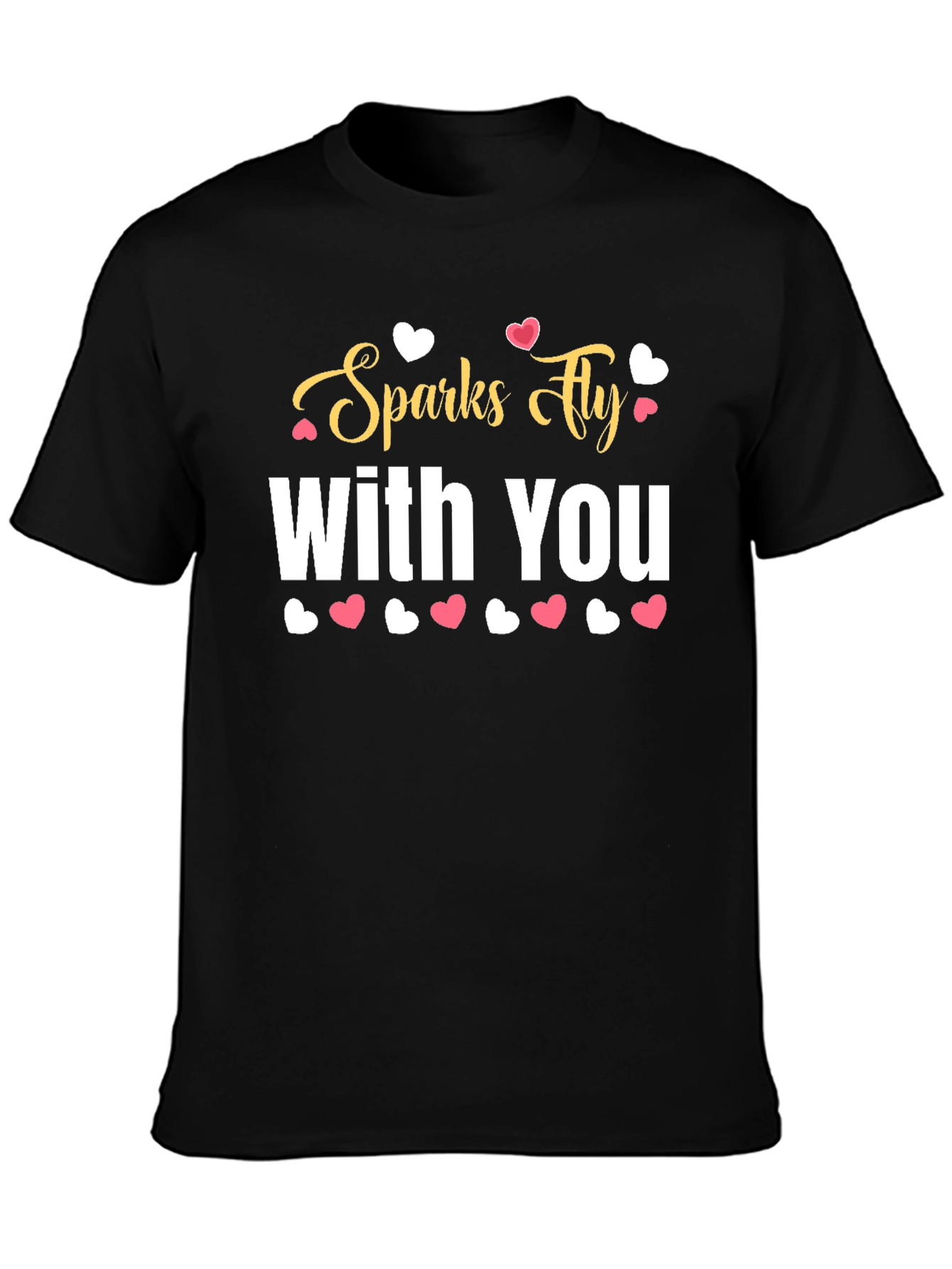 Sparks Fly With You Black Graphic Tee