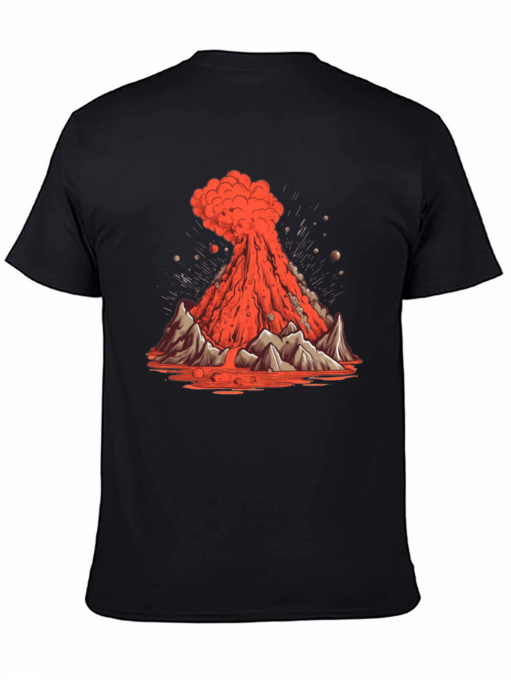 Volcano Eruption Graphic Tee - Lava Mountain Design