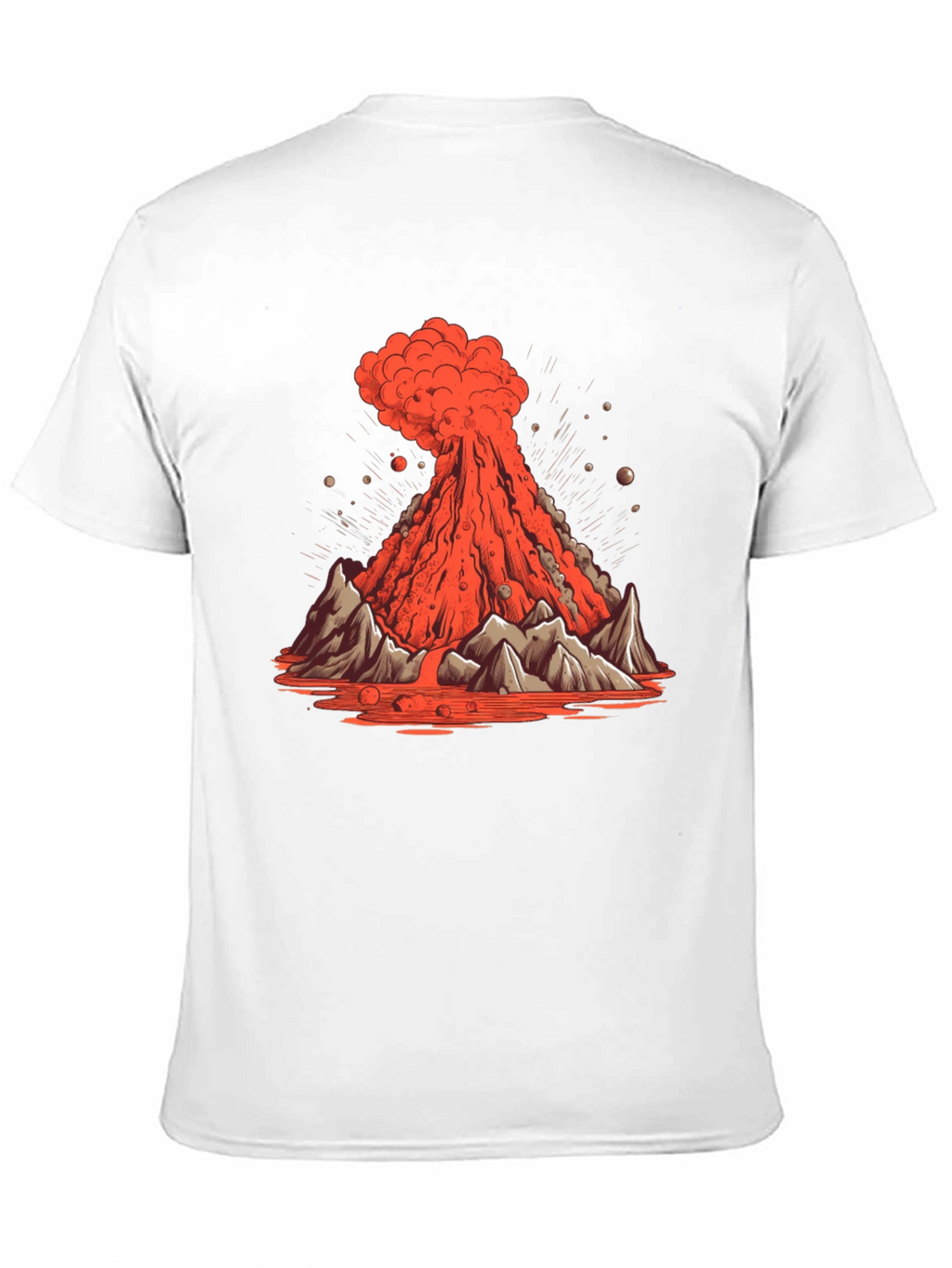Volcano Eruption Graphic Tee - Lava Mountain Design