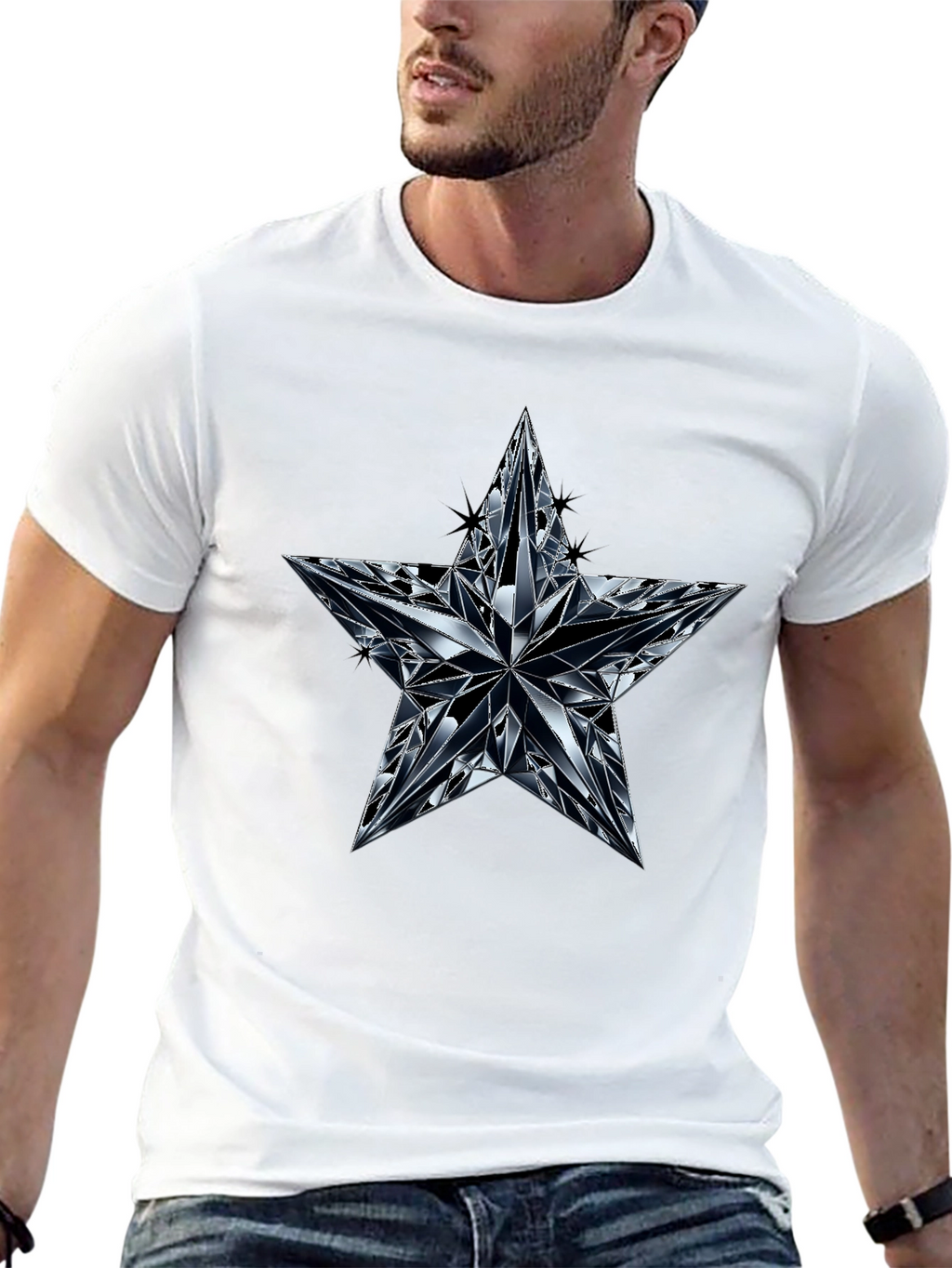 Diamond Star Graphic Black T-Shirt