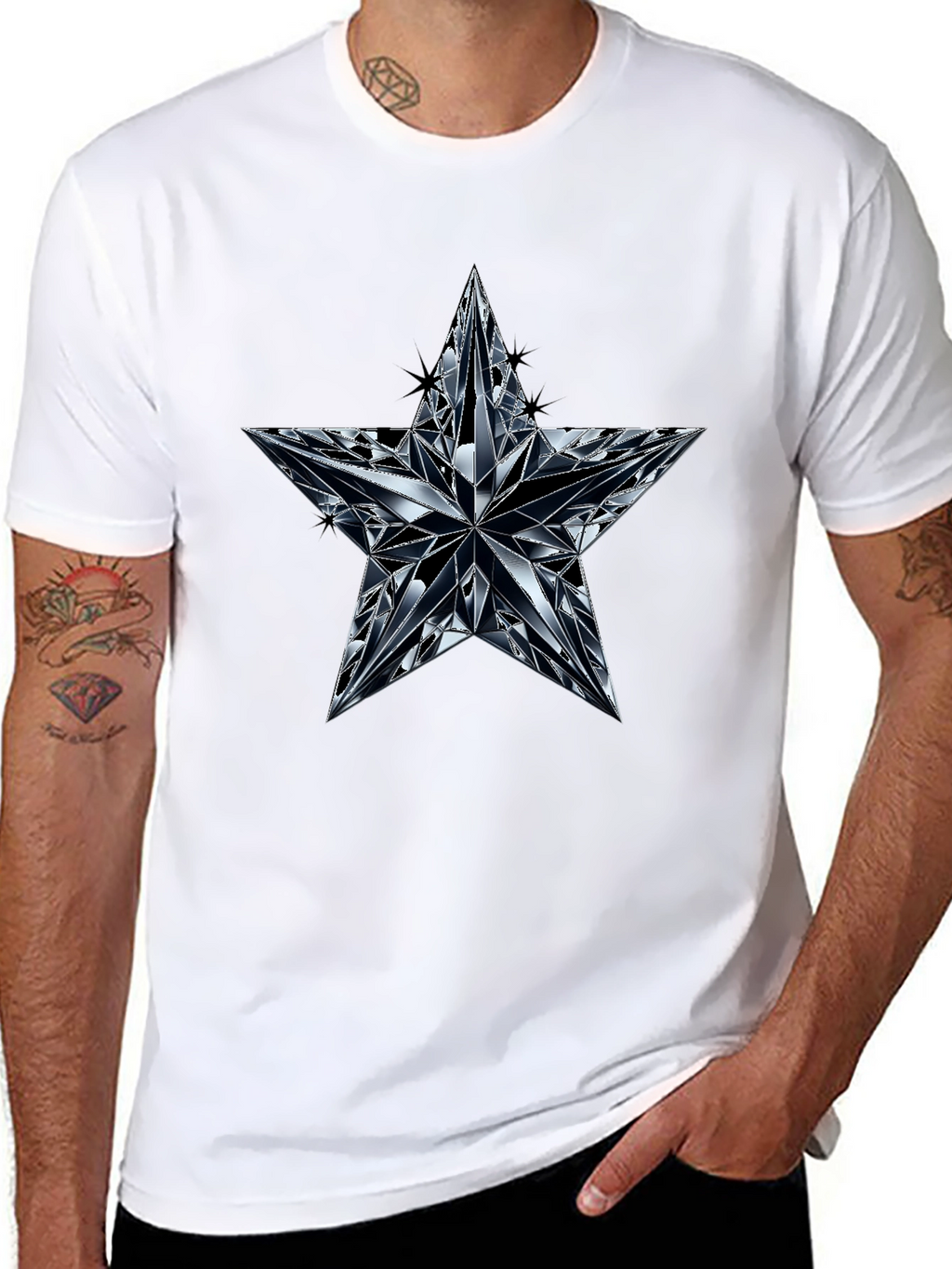 Diamond Star Graphic Black T-Shirt