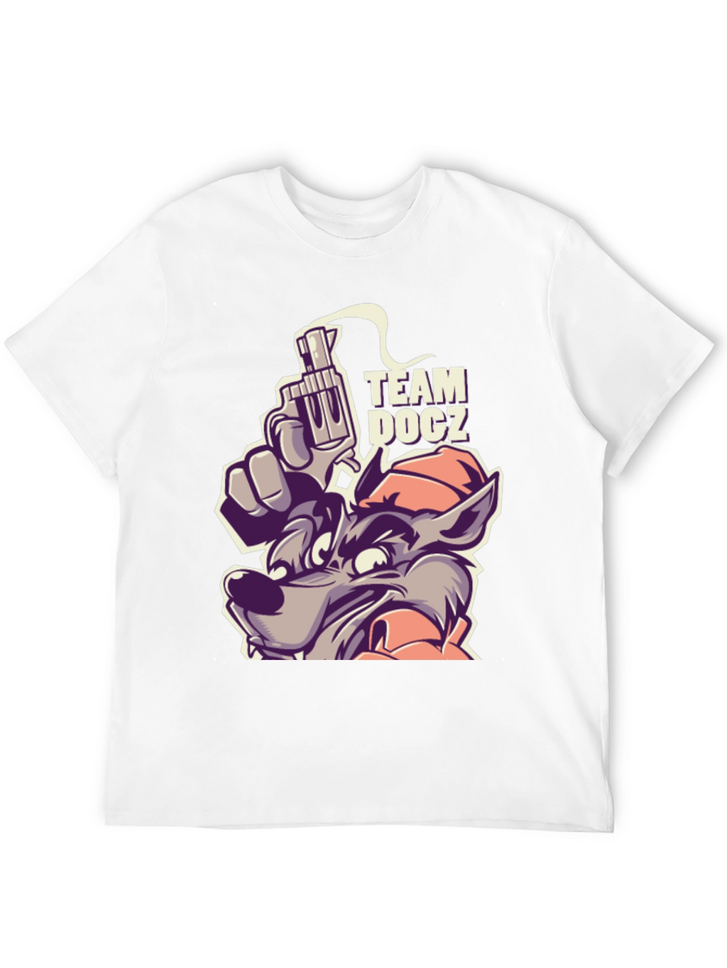 Team Docz Wolf Graphic Tee - Cool Cartoon Design