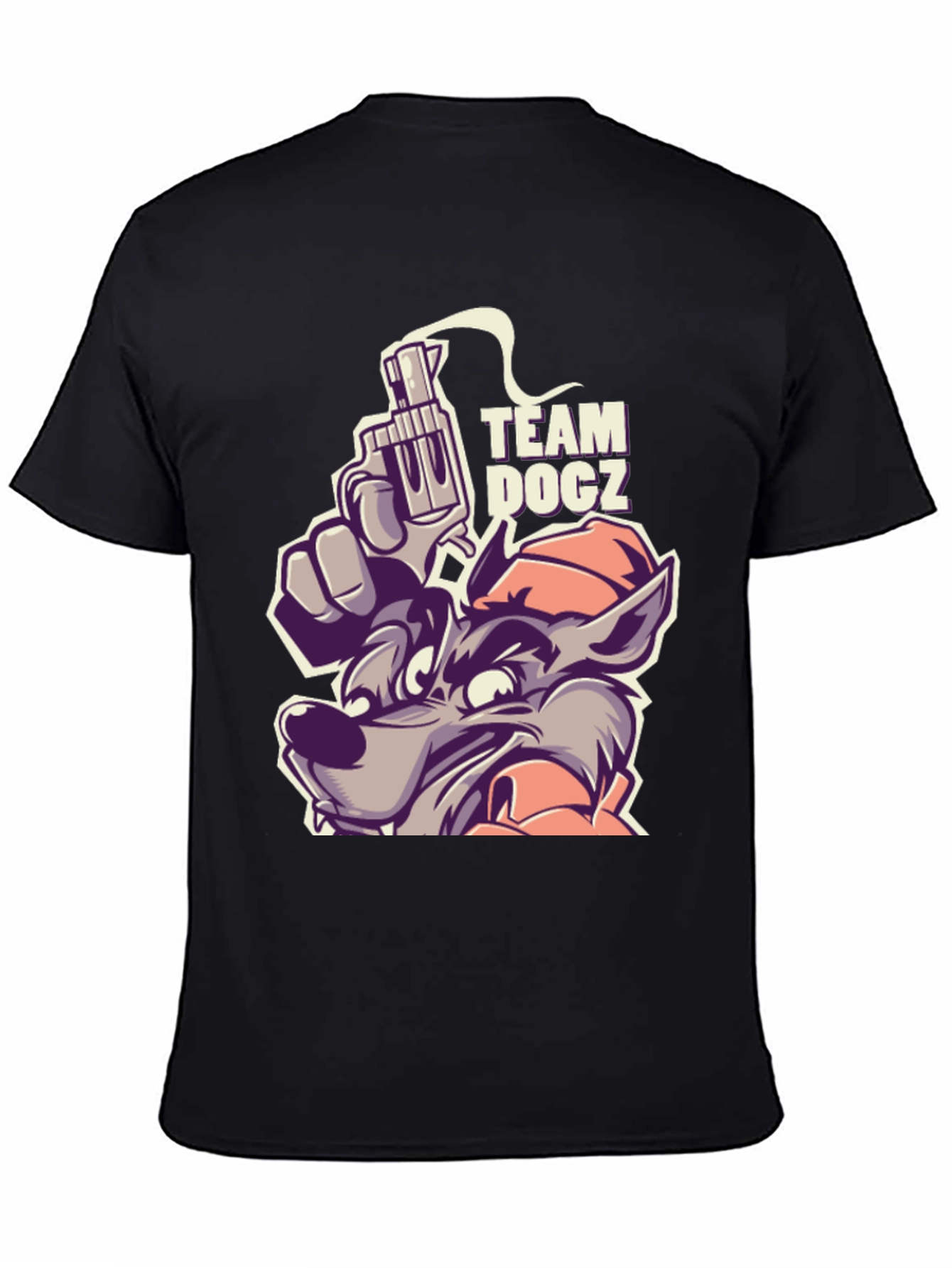 Team Docz Wolf Graphic Tee - Cool Cartoon Design