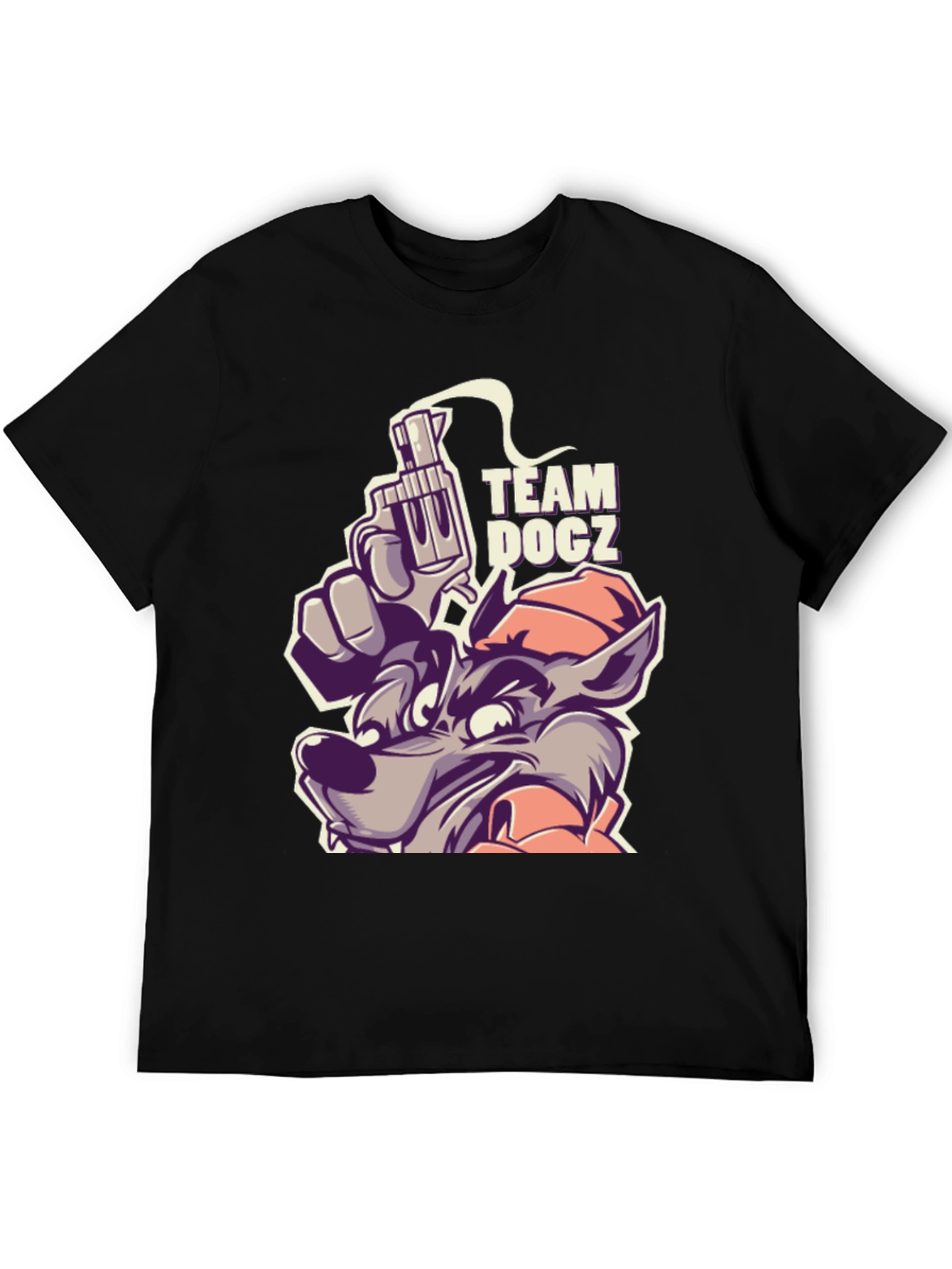 Team Docz Wolf Graphic Tee - Cool Cartoon Design