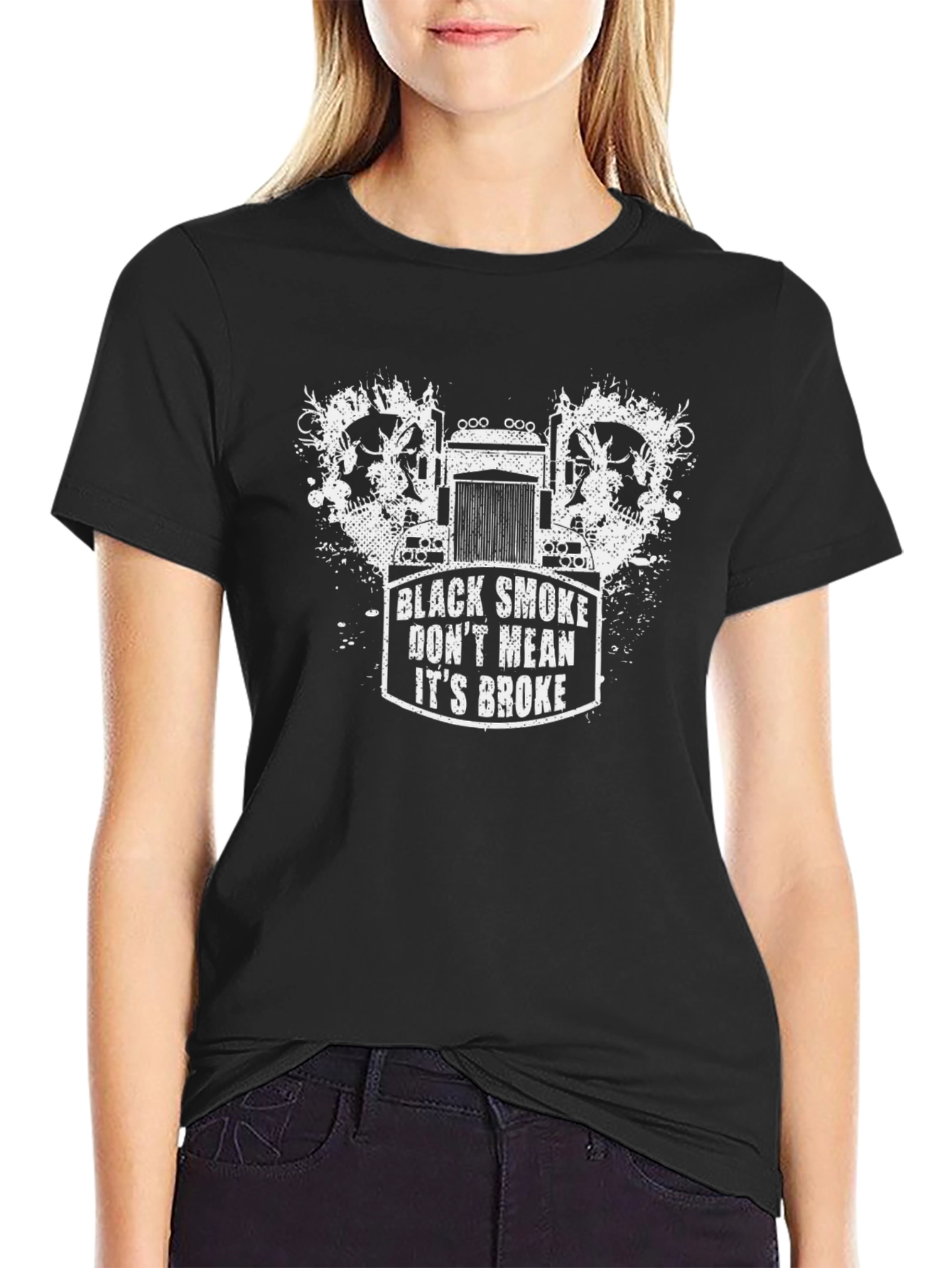 Black Smoke Trucker Graphic Tee - Dont Mean Its Broke