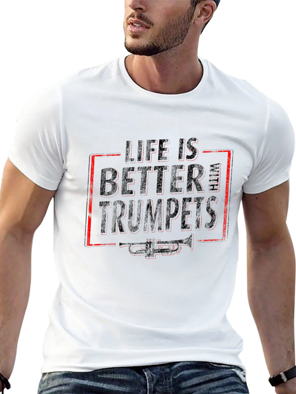 Life is Better With Trumpets Black T-Shirt