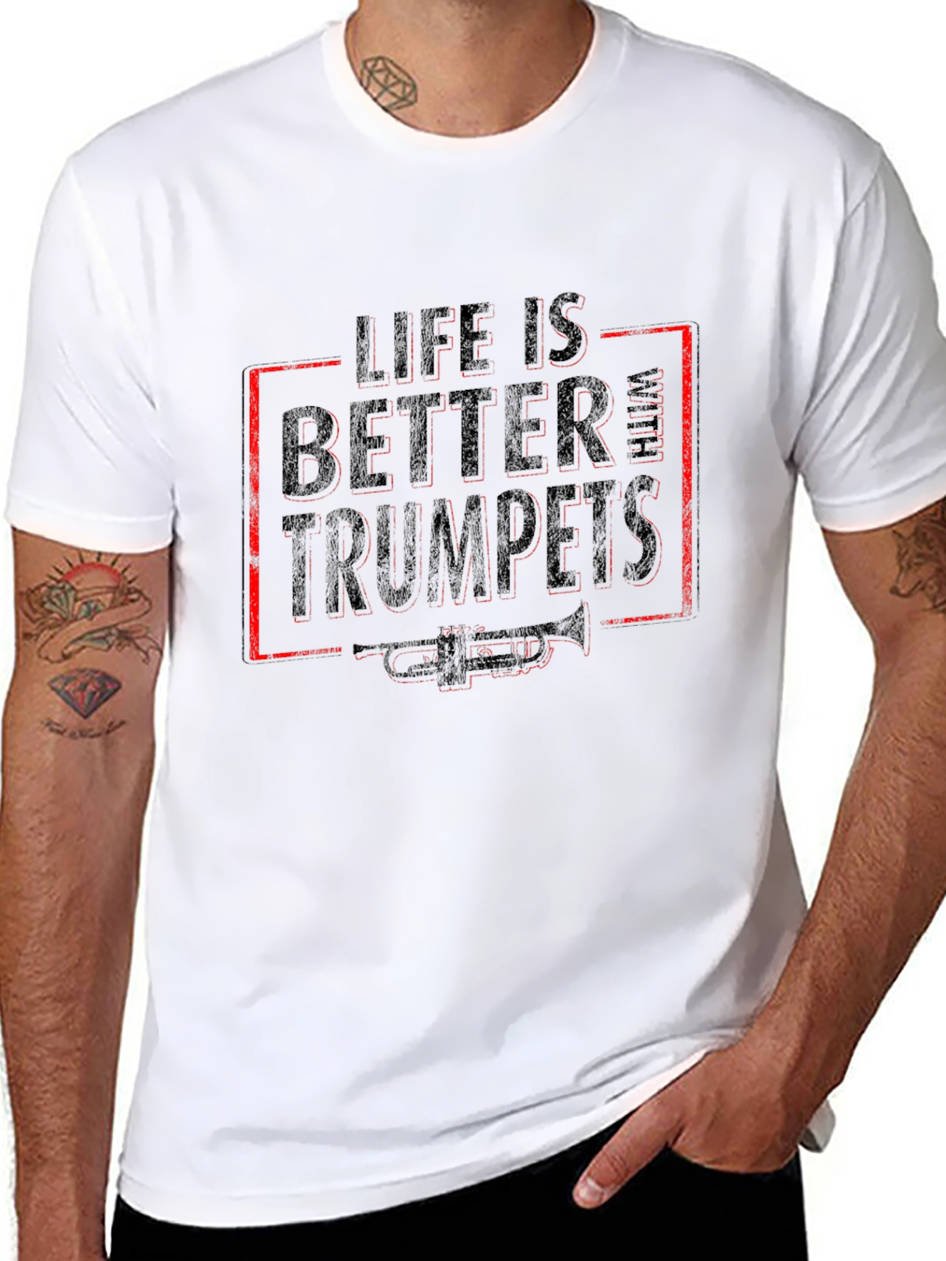 Life is Better With Trumpets Black T-Shirt