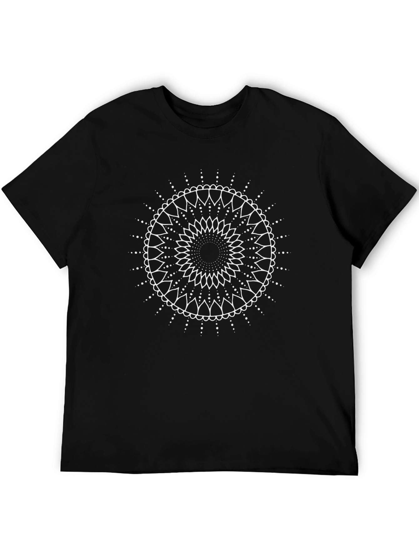 Mandala Graphic Tee - Black Cotton Blend