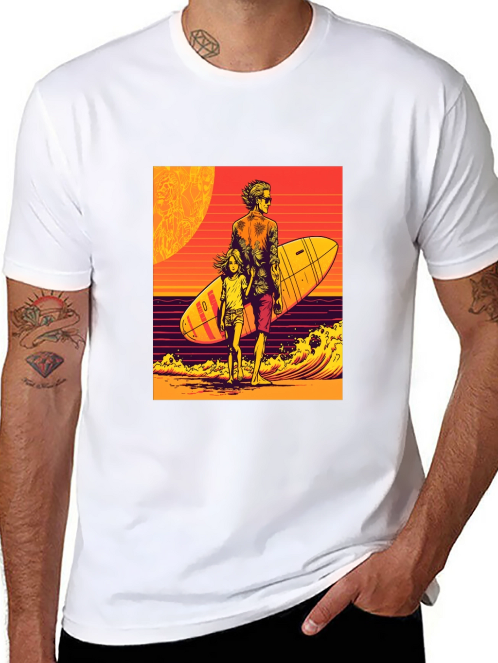Surfer Dad & Daughter Graphic Tee