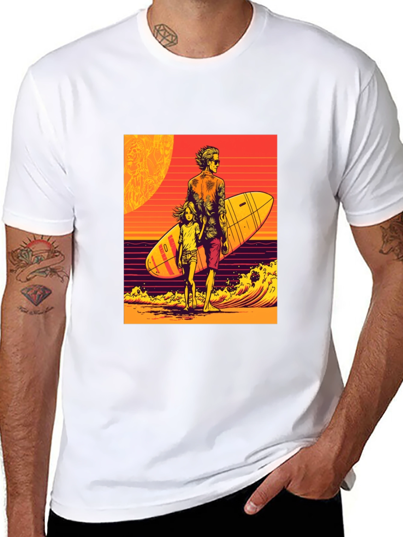 Surfer Dad & Daughter Graphic Tee