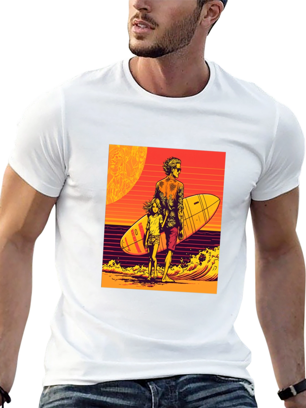 Surfer Dad & Daughter Graphic Tee