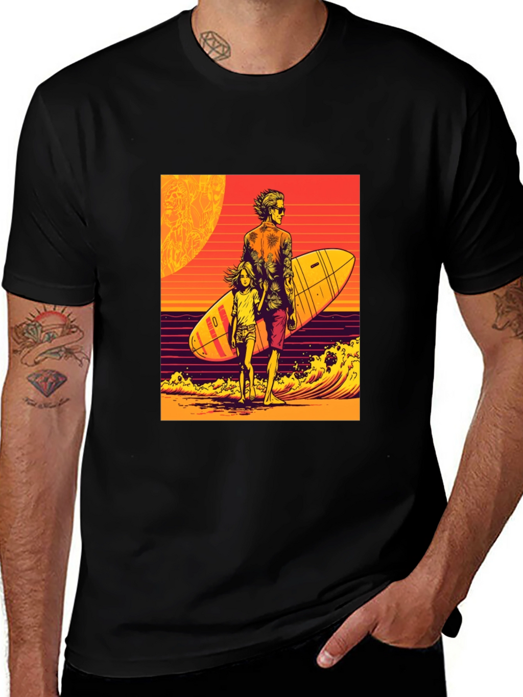 Surfer Dad & Daughter Graphic Tee