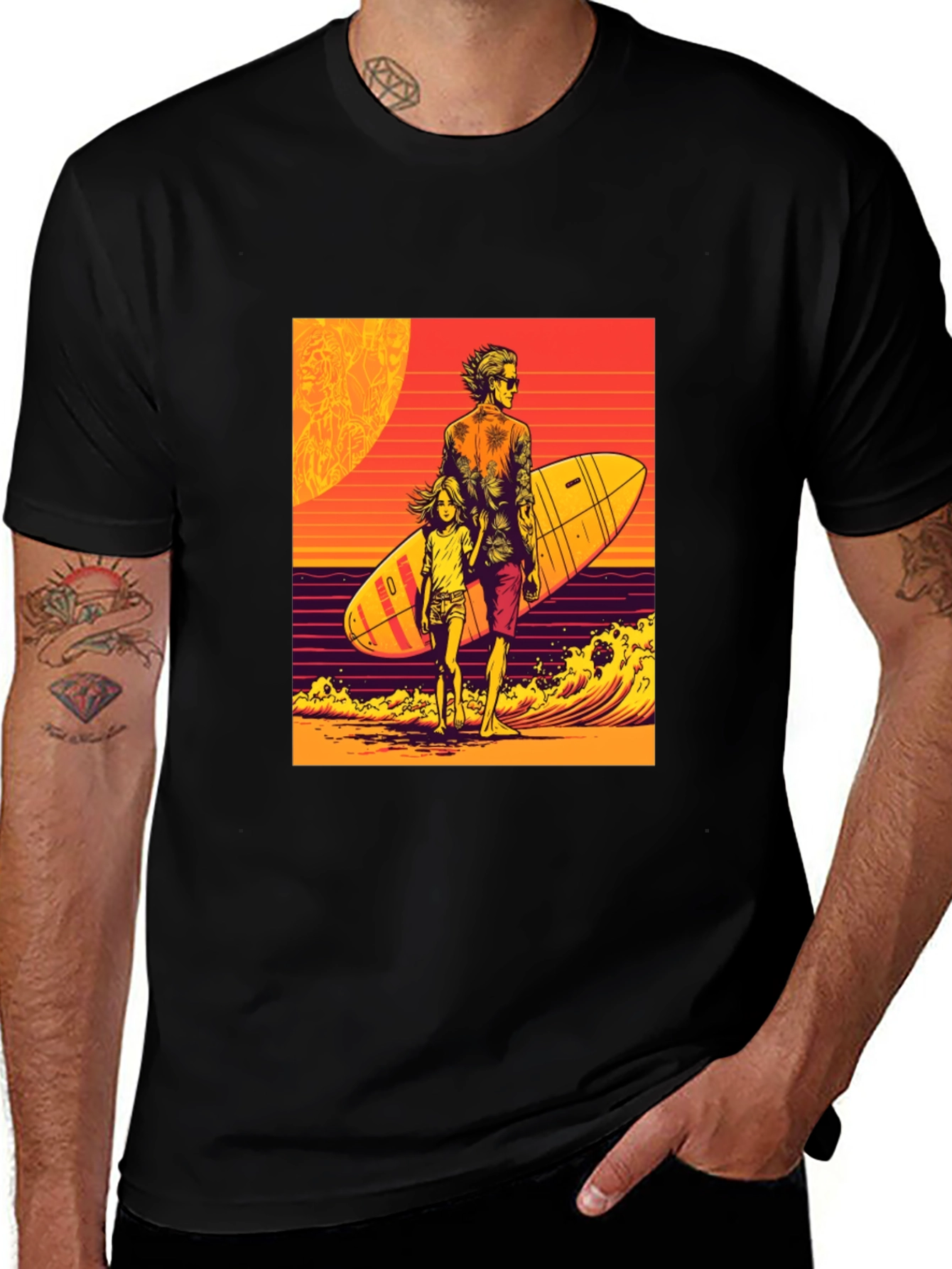 Surfer Dad & Daughter Graphic Tee