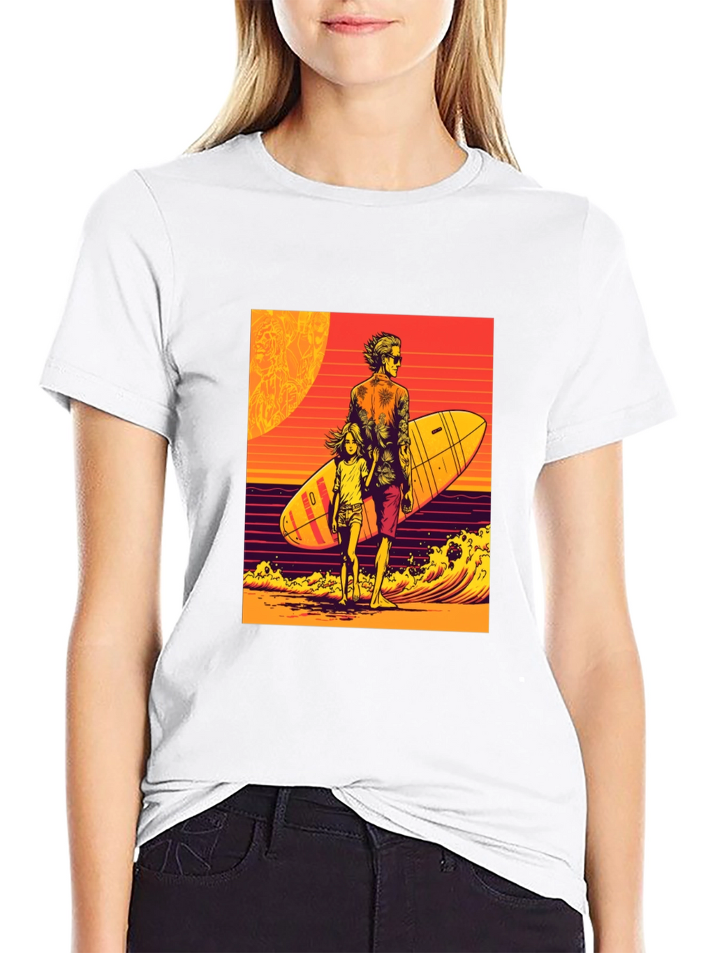 Surfer Dad & Daughter Graphic Tee