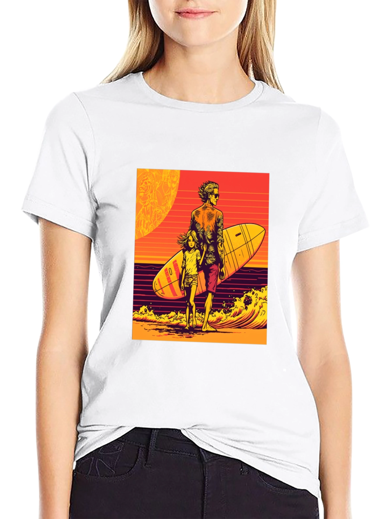 Surfer Dad & Daughter Graphic Tee