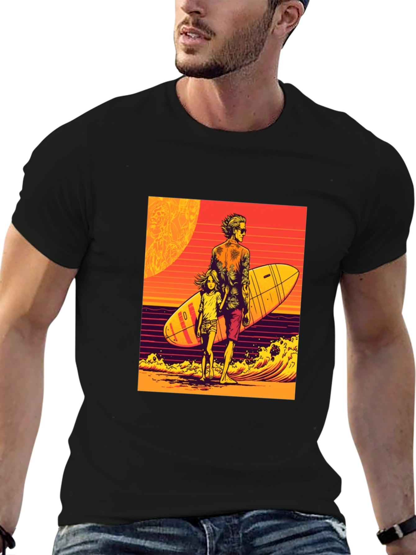 Surfer Dad & Daughter Graphic Tee