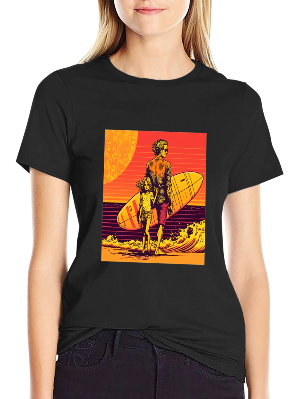 Surfer Dad & Daughter Graphic Tee