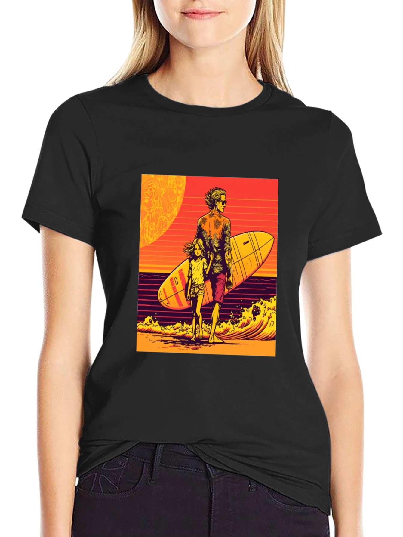 Surfer Dad & Daughter Graphic Tee
