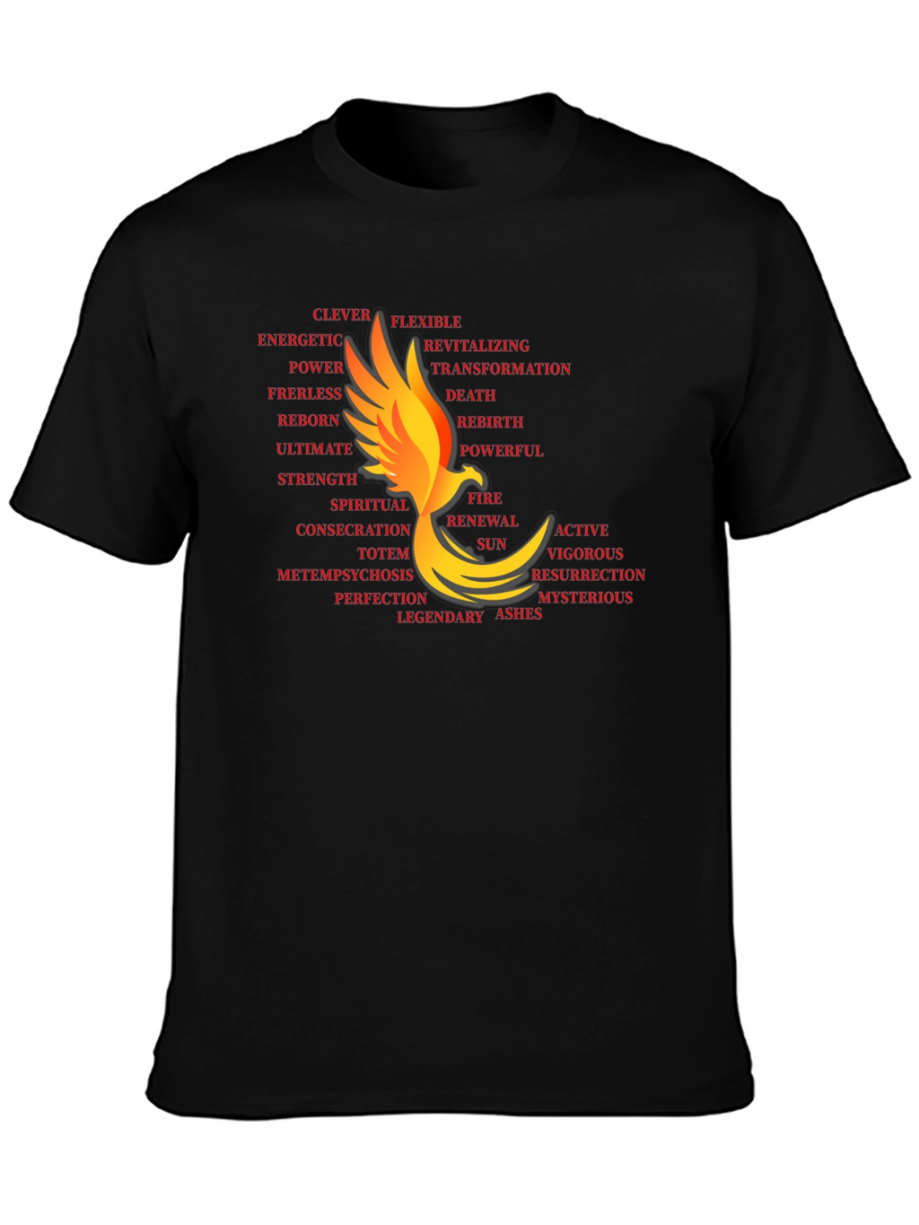 Phoenix Word Art Black T-Shirt