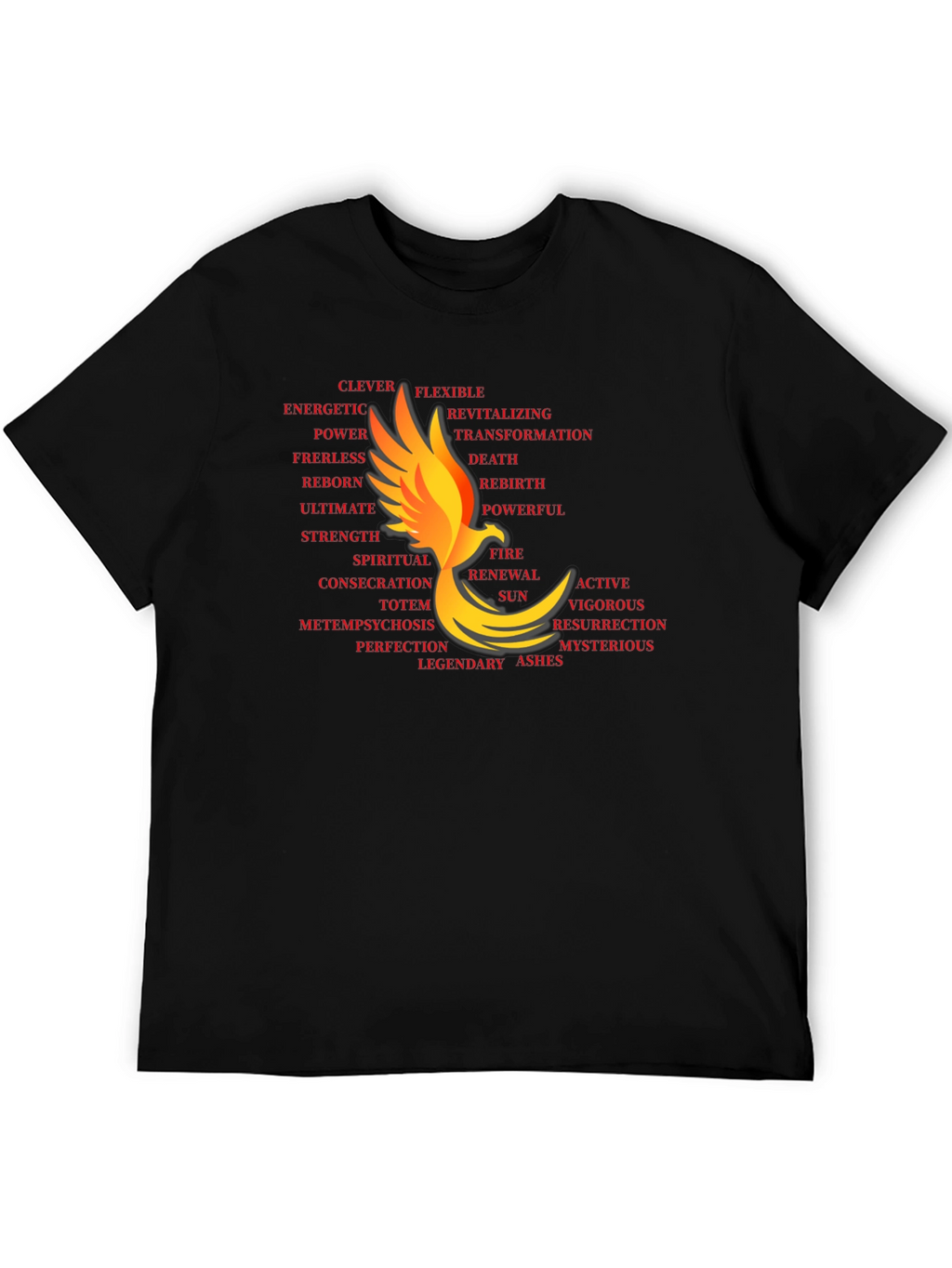 Phoenix Word Art Black T-Shirt