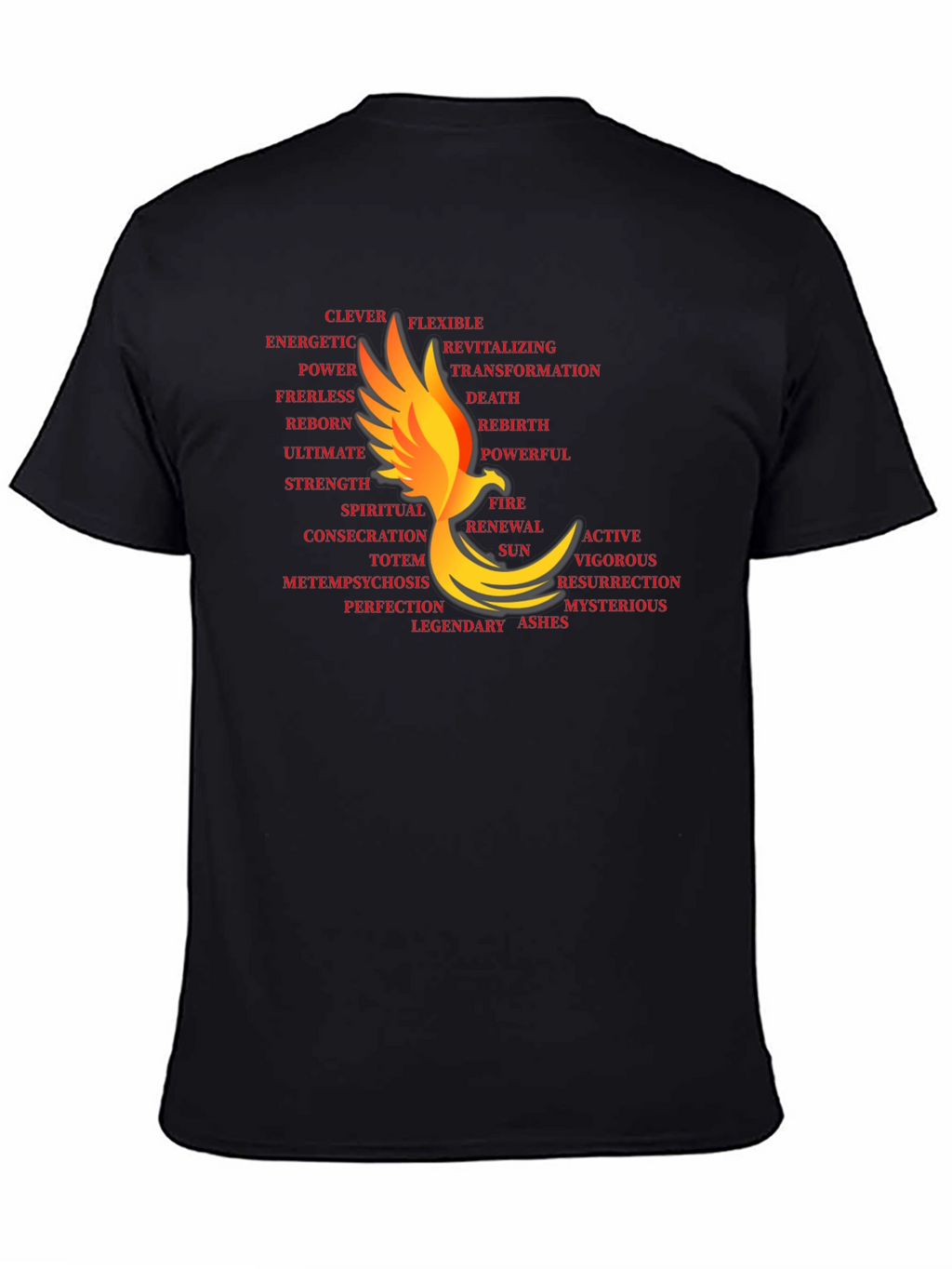 Phoenix Word Art Black T-Shirt