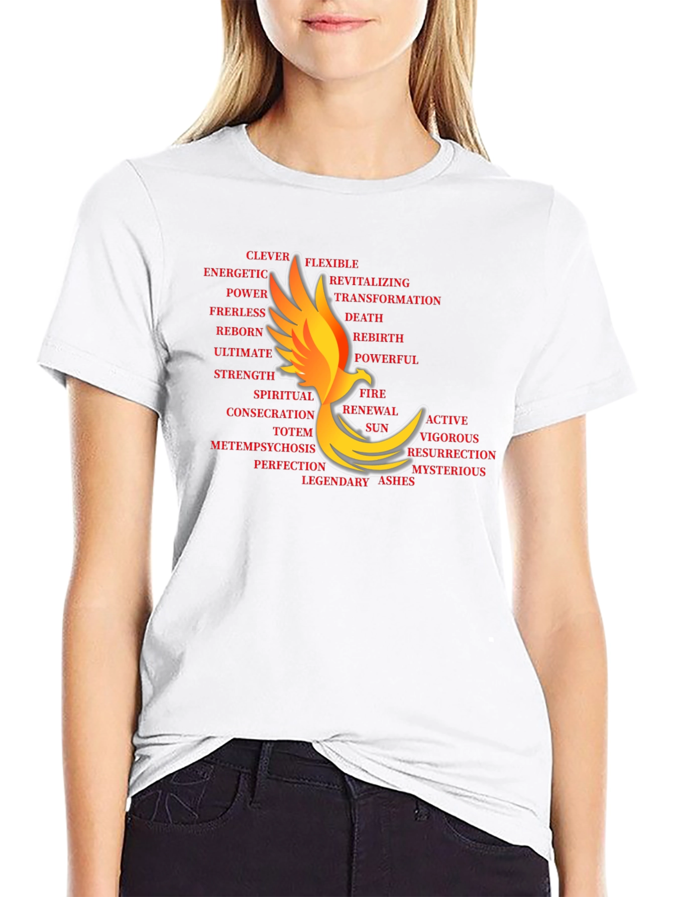 Phoenix Word Art Black T-Shirt
