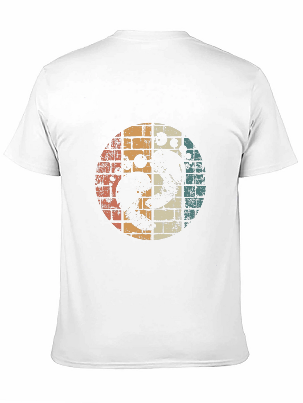 Retro Yin Yang Ocean Wave Graphic Tee - Black