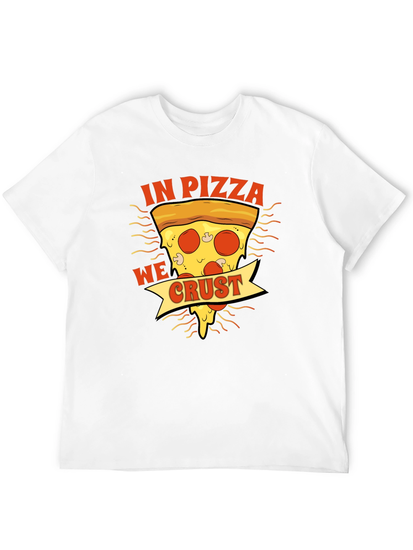 In Pizza We Crust Black Graphic T-Shirt