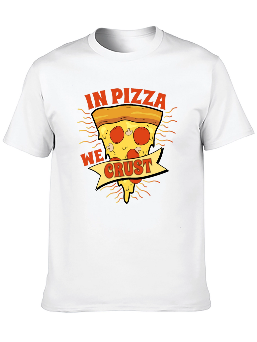 In Pizza We Crust Black Graphic T-Shirt