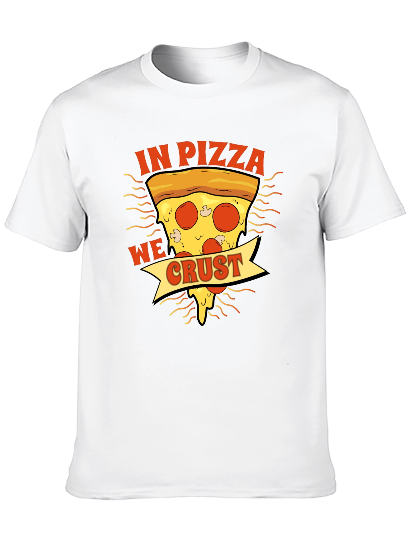 In Pizza We Crust Black Graphic T-Shirt
