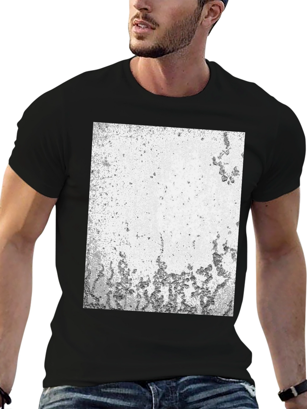 Abstract Textured Black T-Shirt