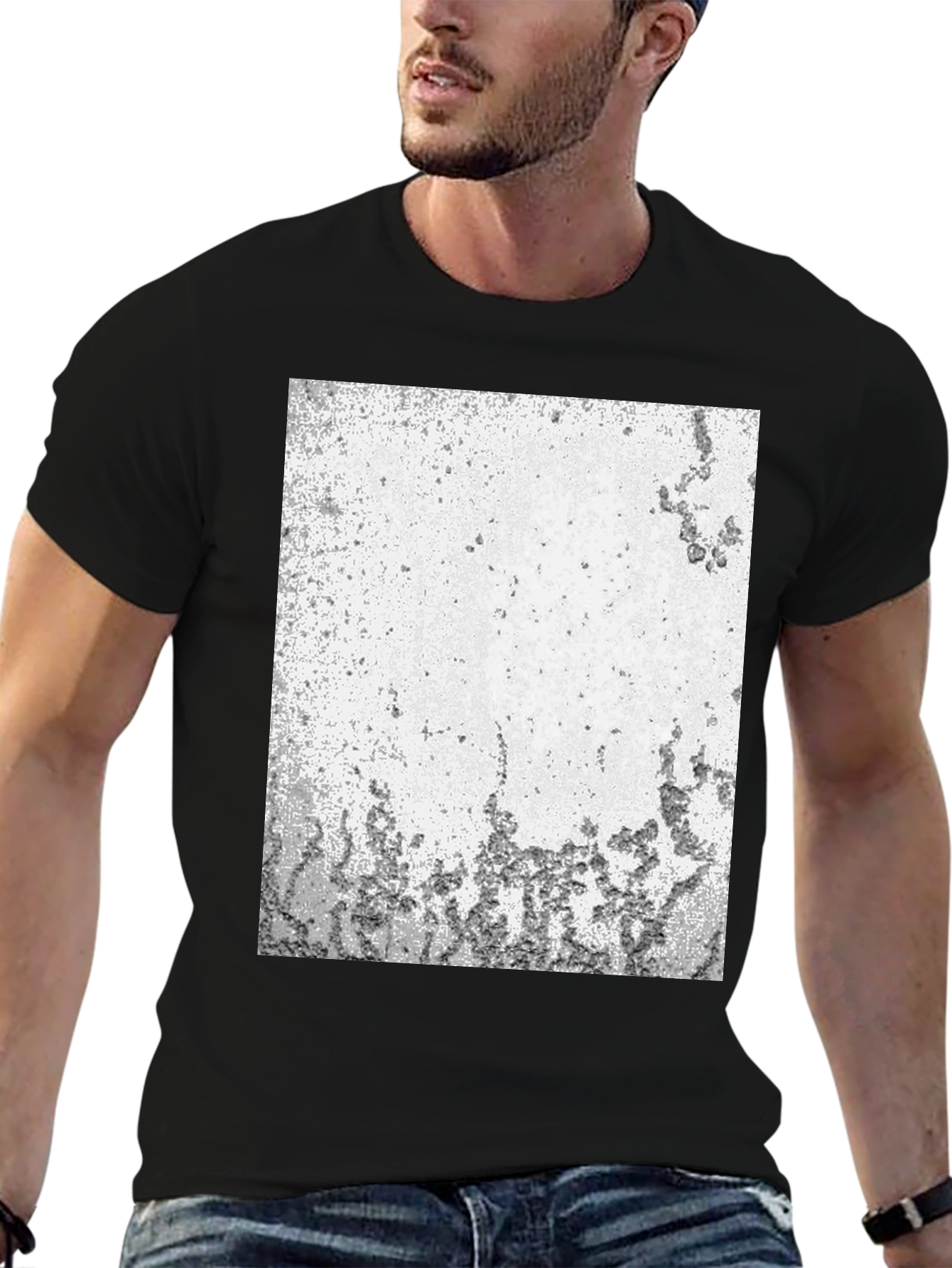 Abstract Textured Black T-Shirt