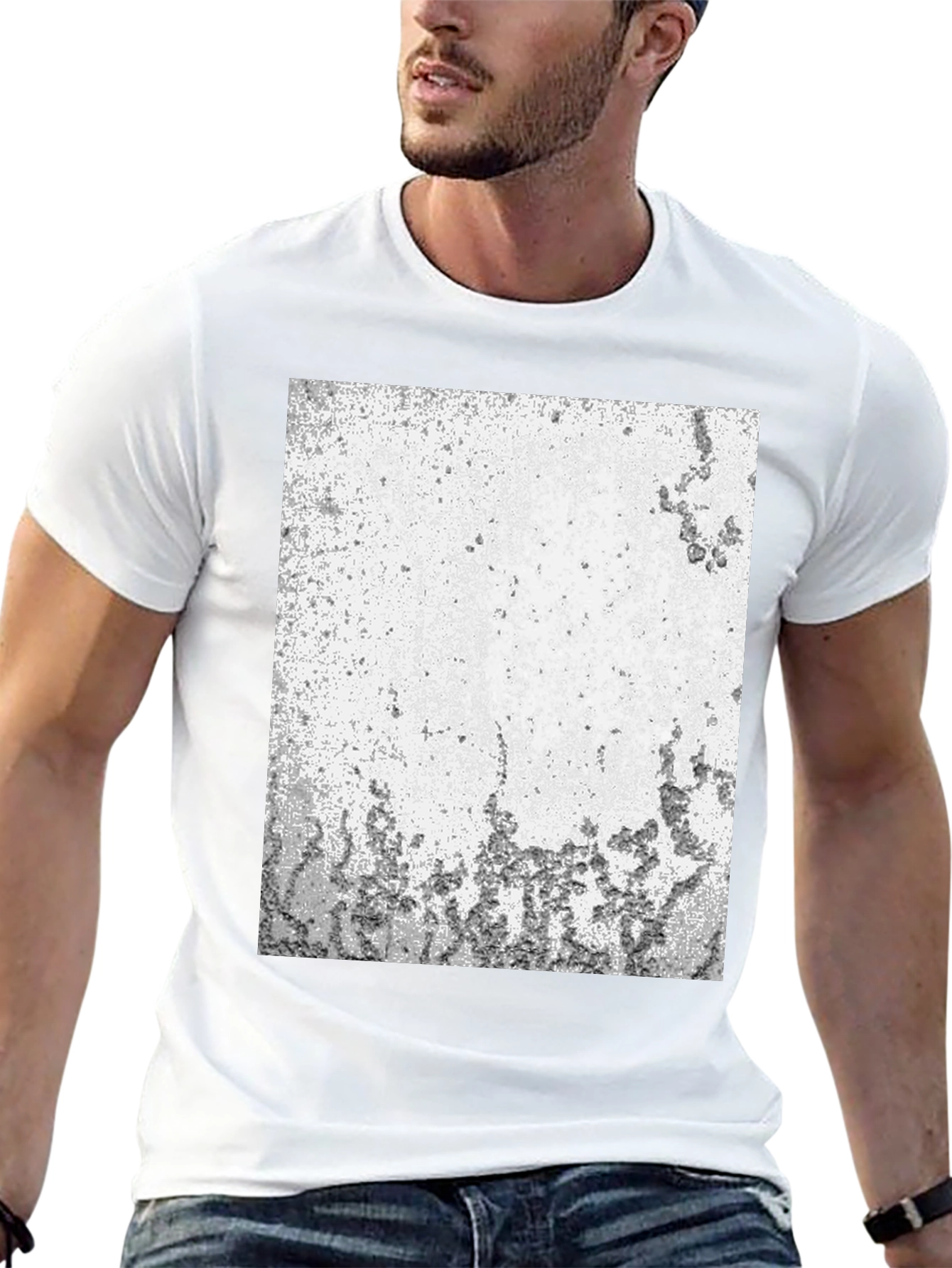 Abstract Textured Black T-Shirt