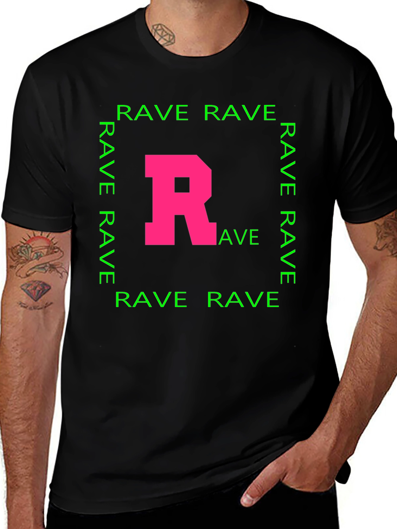 Rave T-Shirt - Pink R Green Rave