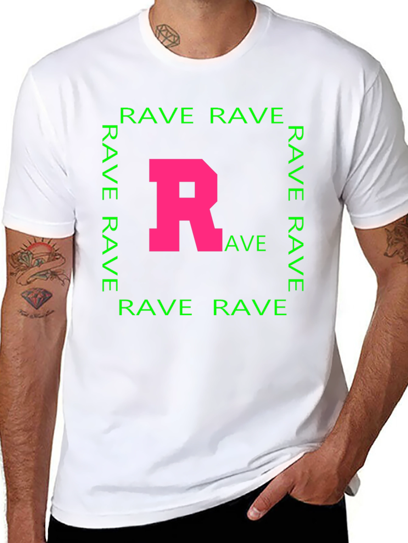 Rave T-Shirt - Pink R Green Rave