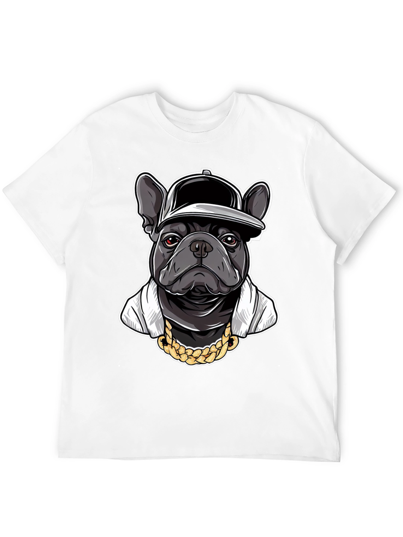 Cool Bulldog in Cap Graphic T-Shirt